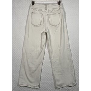 Loft Made And Loved Sz 25/0 Cream Wide Leg Jeans Denim Boho Retro Cowgirl Pants